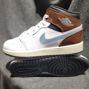 Nike Air Jordan 1 Mid SE 'Brown Blue Grey' 6.5Y